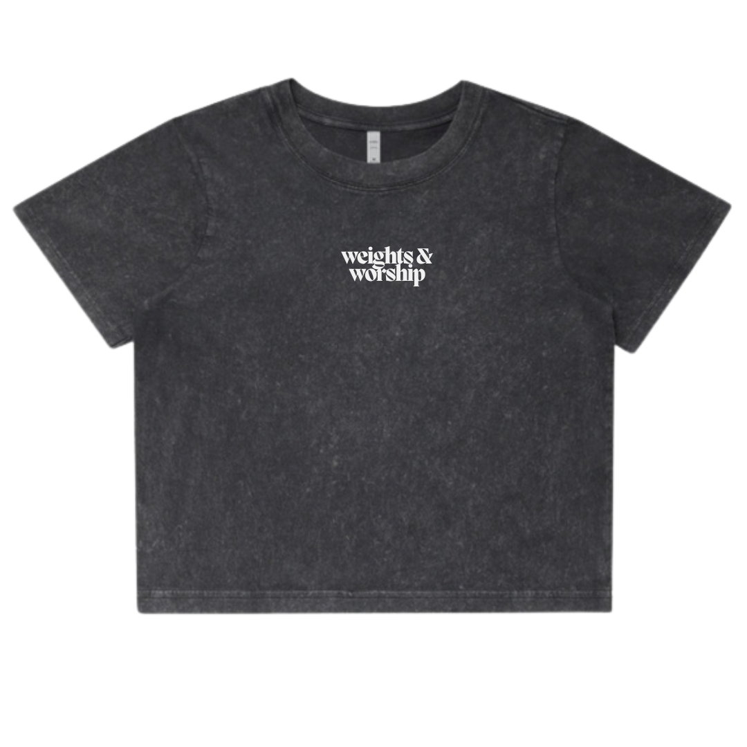 🏋️‍♀️ Weights & Worship™ Women’s Cropped Tee